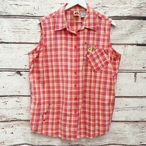 Vintage 1990's Looney Tunes Tweety Bird Embroidered Blouse Sz 14W 16W